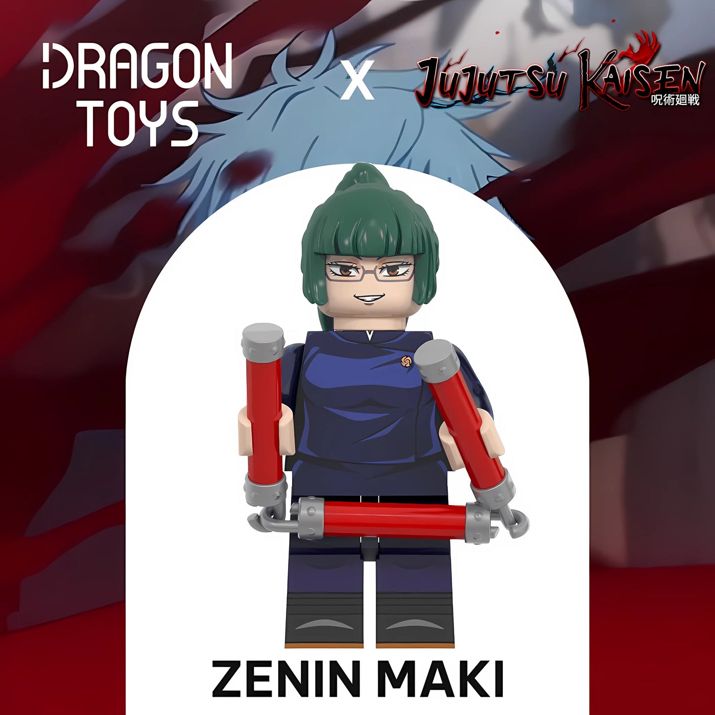 Minifigura Zenin Maki de Jujutsu Kaisen - Dragon Toys