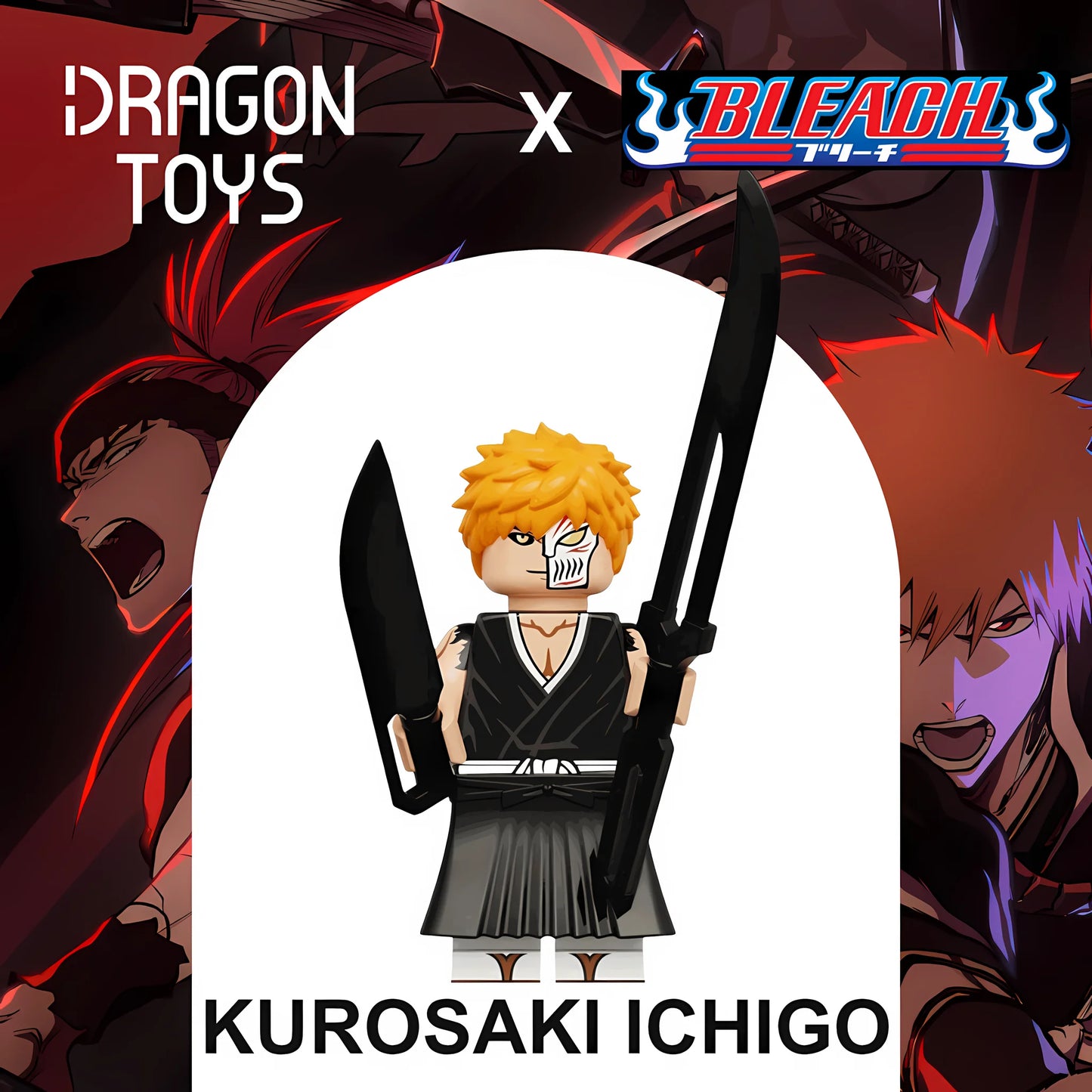 Minifigura Kurosaki Ichigo (Máscara Hollow) de Bleach - Dragon Toys
