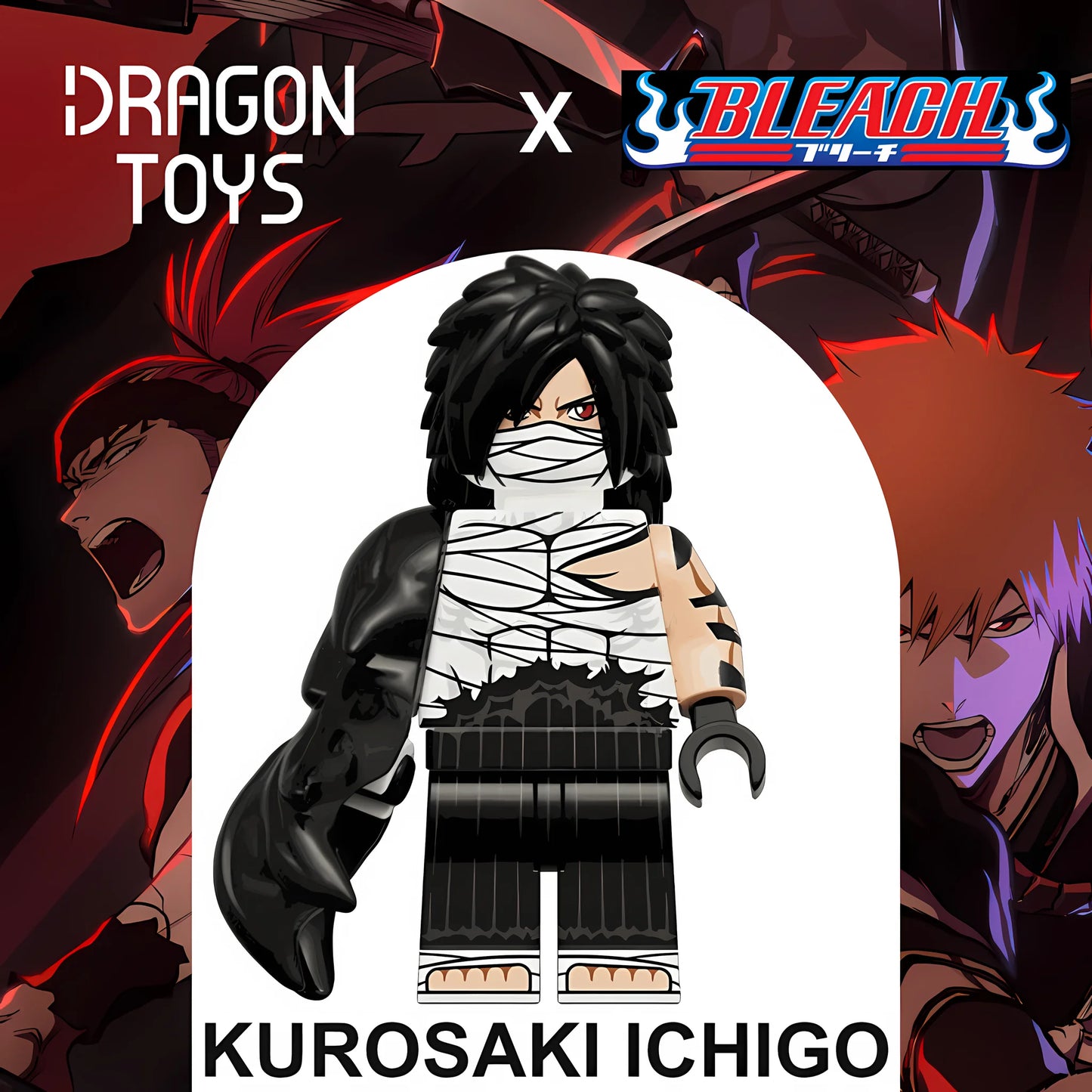 Minifigura Kurosaki Ichigo (Brazo Hollow) de Bleach - Dragon Toys