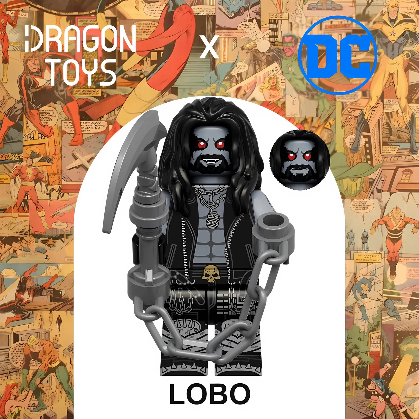 Minifigura Lobo de DC Comics - Dragon Toys