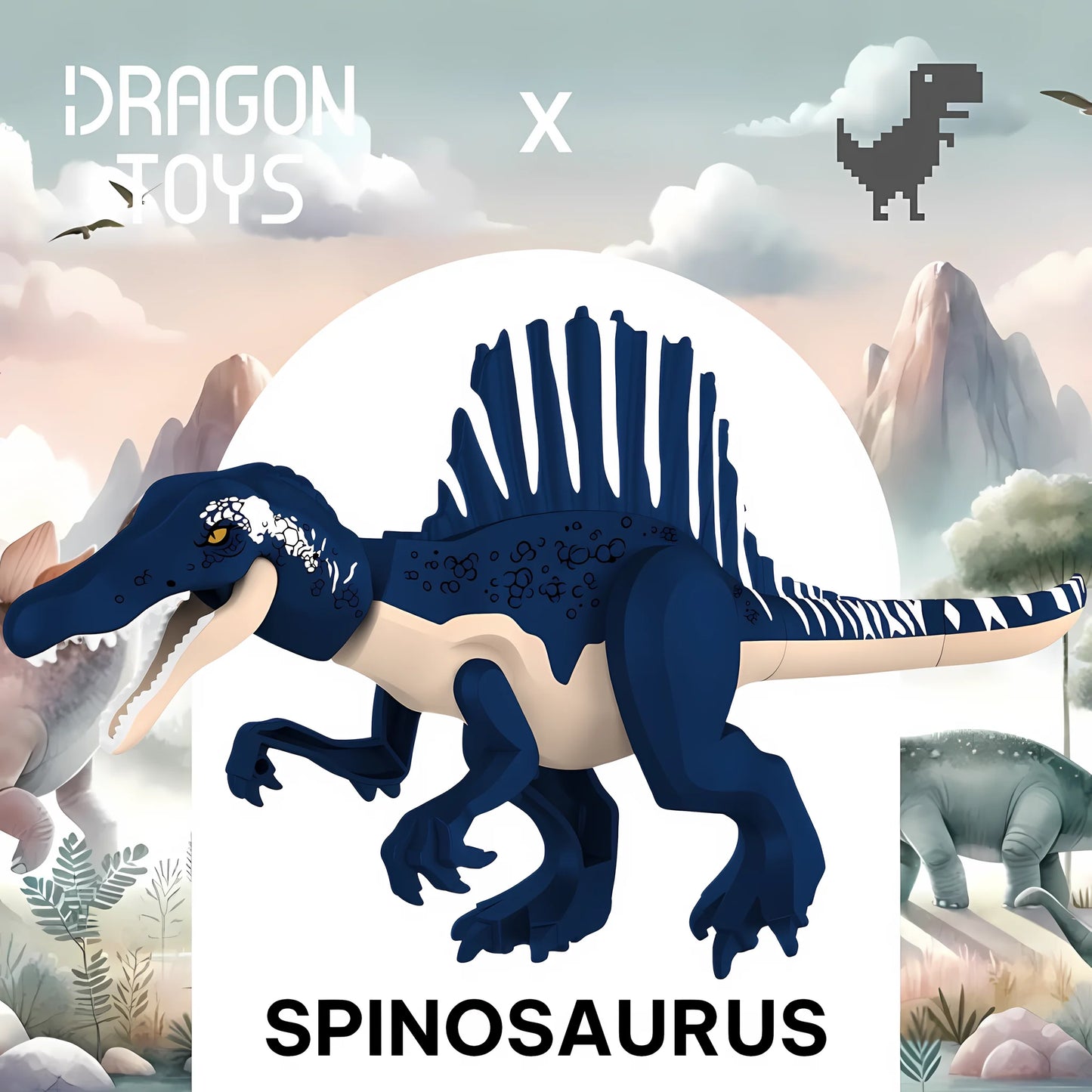 Spinosaurus Azul - dinosaurio armable de Dragon Toys