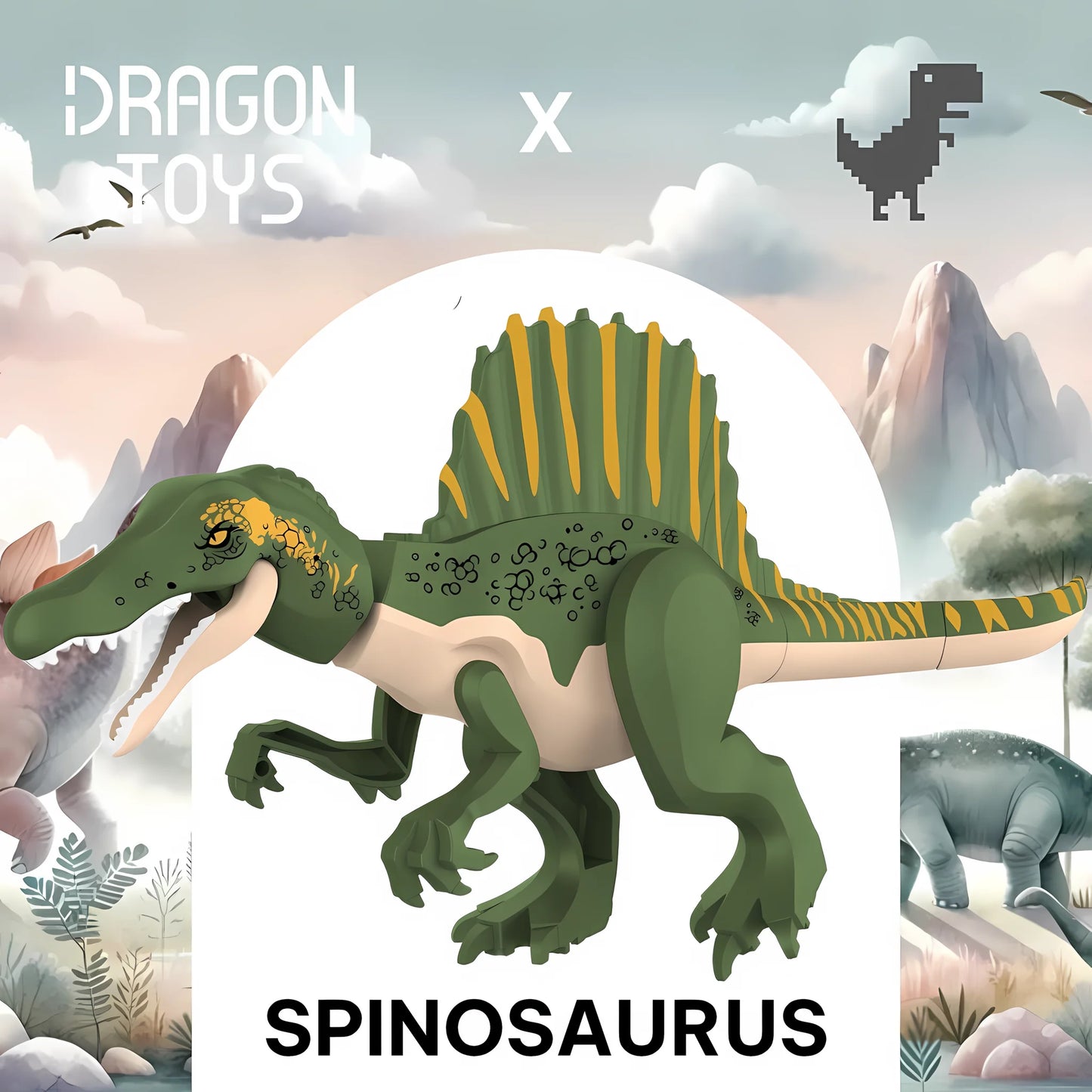 Spinosaurus Verde - dinosaurio armable de Dragon Toys