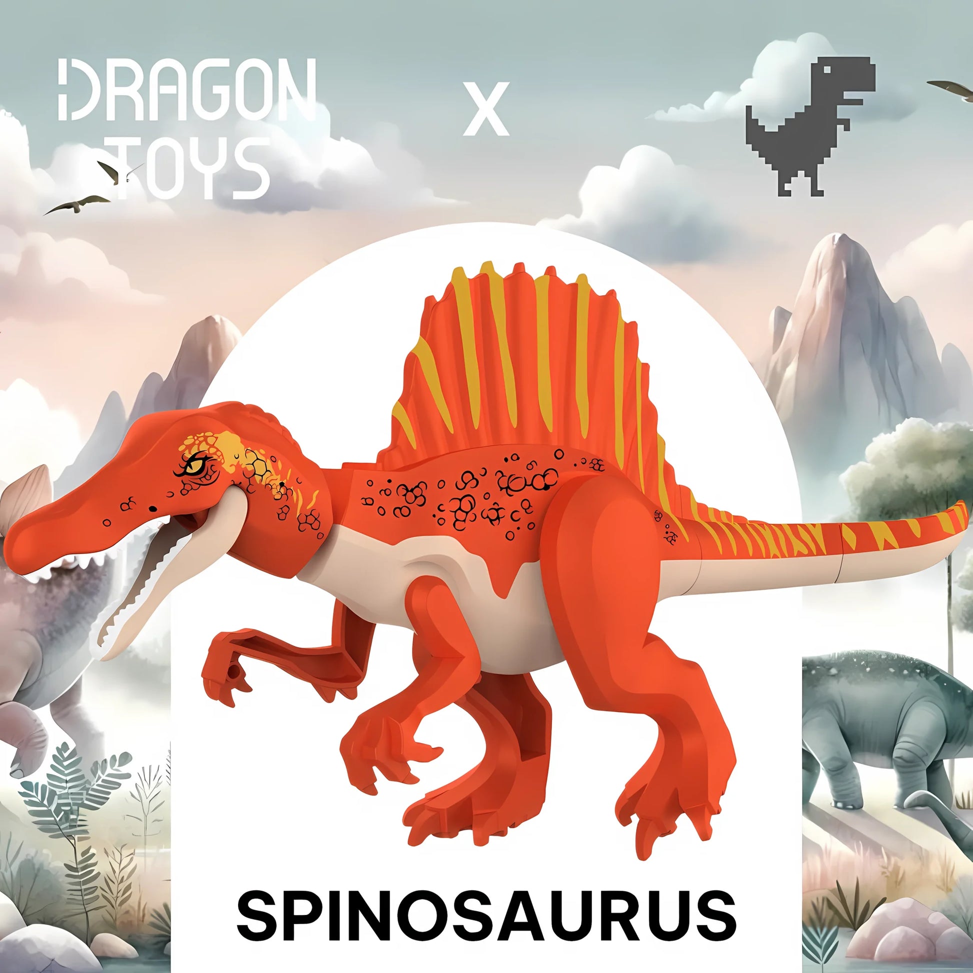 Spinosaurus Naranja - dinosaurio armable de Dragon Toys