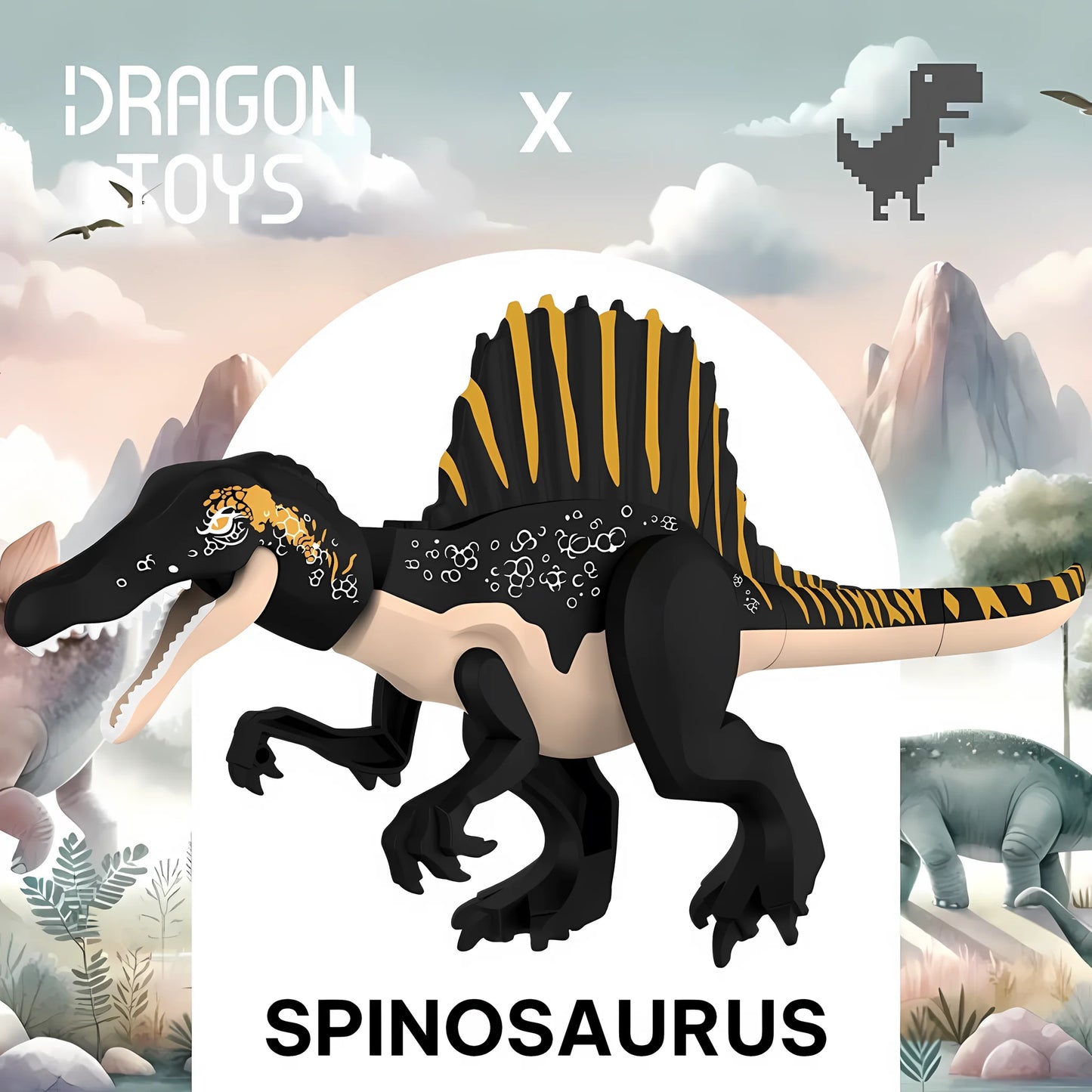 Spinosaurus Negro - dinosaurio armable de Dragon Toys