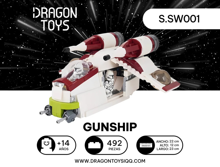 Gunship de la República - set armable Star Wars de Dragon Toys