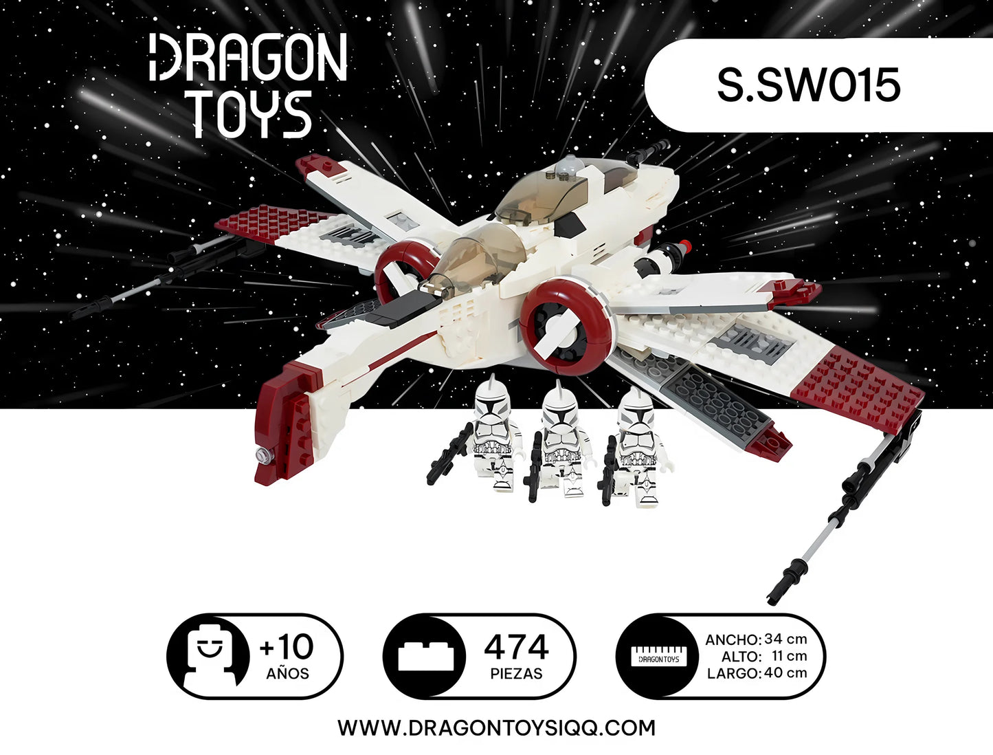 Caza Estelar ARC-170 - set armable Star Wars de Dragon Toys