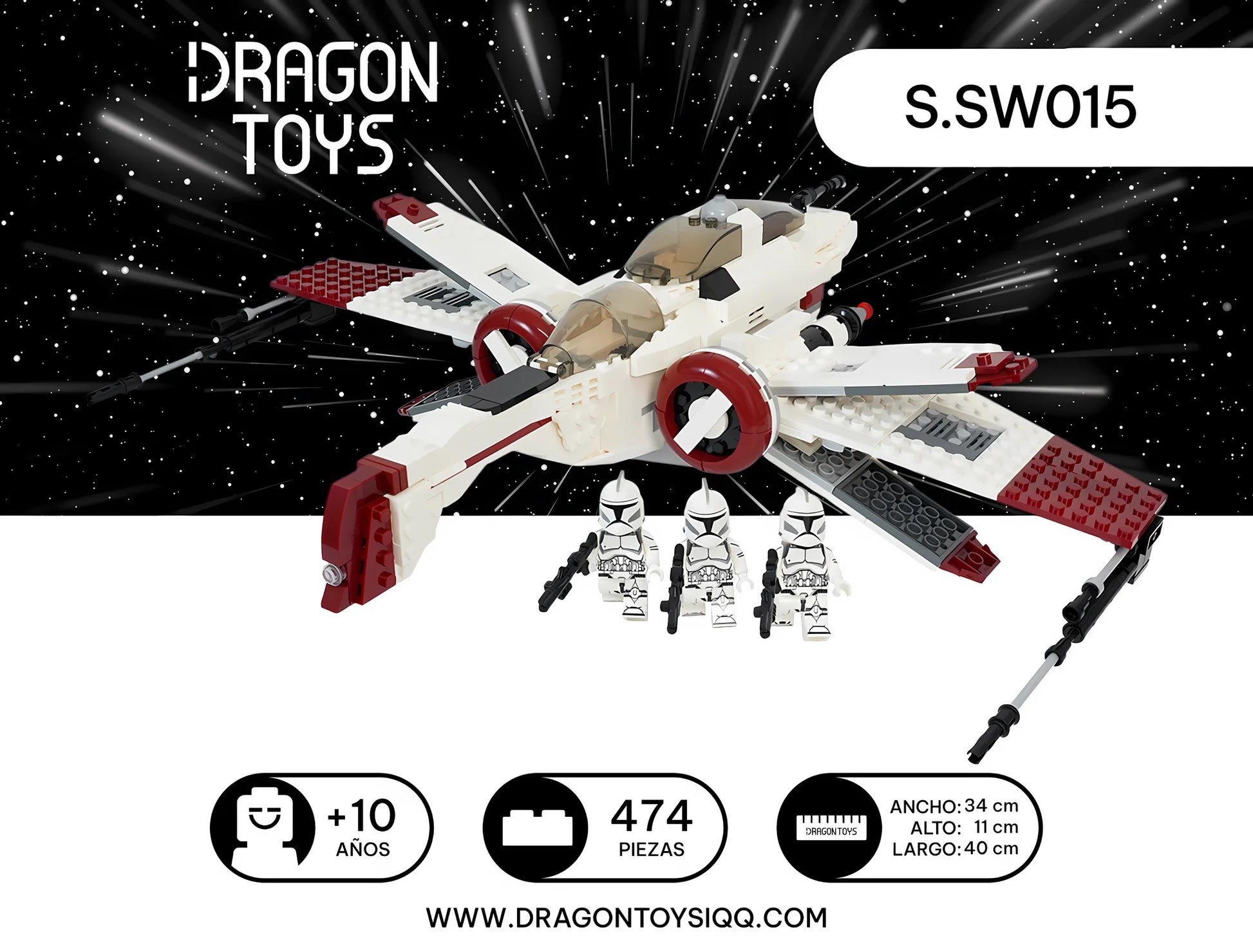 Caza Estelar ARC-170 - set armable Star Wars de Dragon Toys