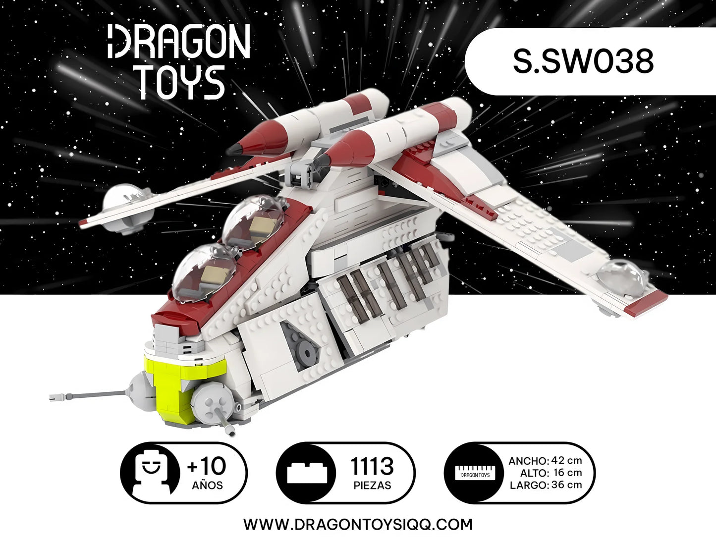 Gunship de la República - set armable Star Wars de Dragon Toys