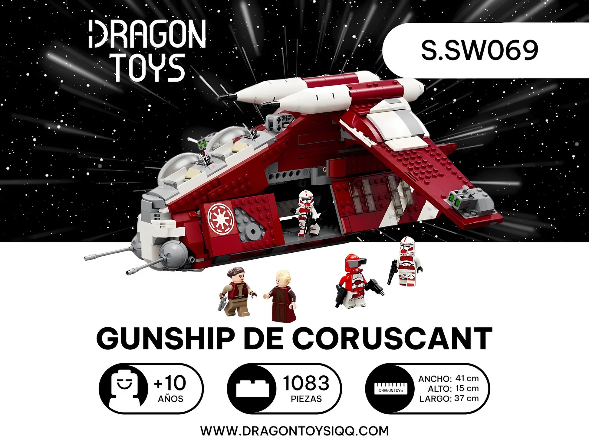 Gunship de Coruscant - set armable Star Wars de Dragon Toys