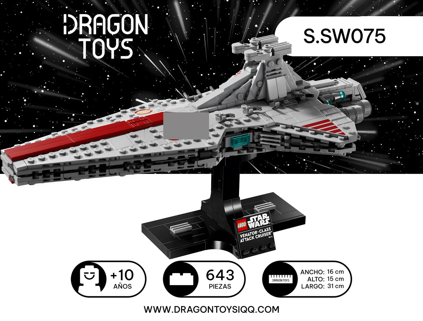 Crucero de Ataque Clase Venator - set armable Star Wars de Dragon Toys
