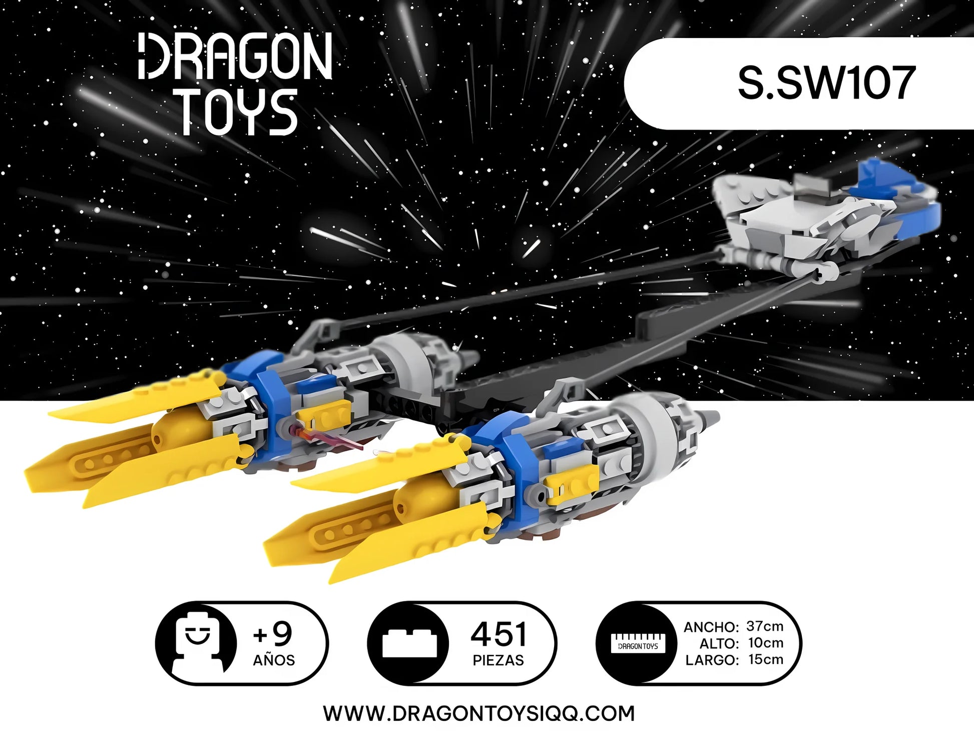 Vaina de Carreras de Anakin - set armable Star Wars de Dragon Toys