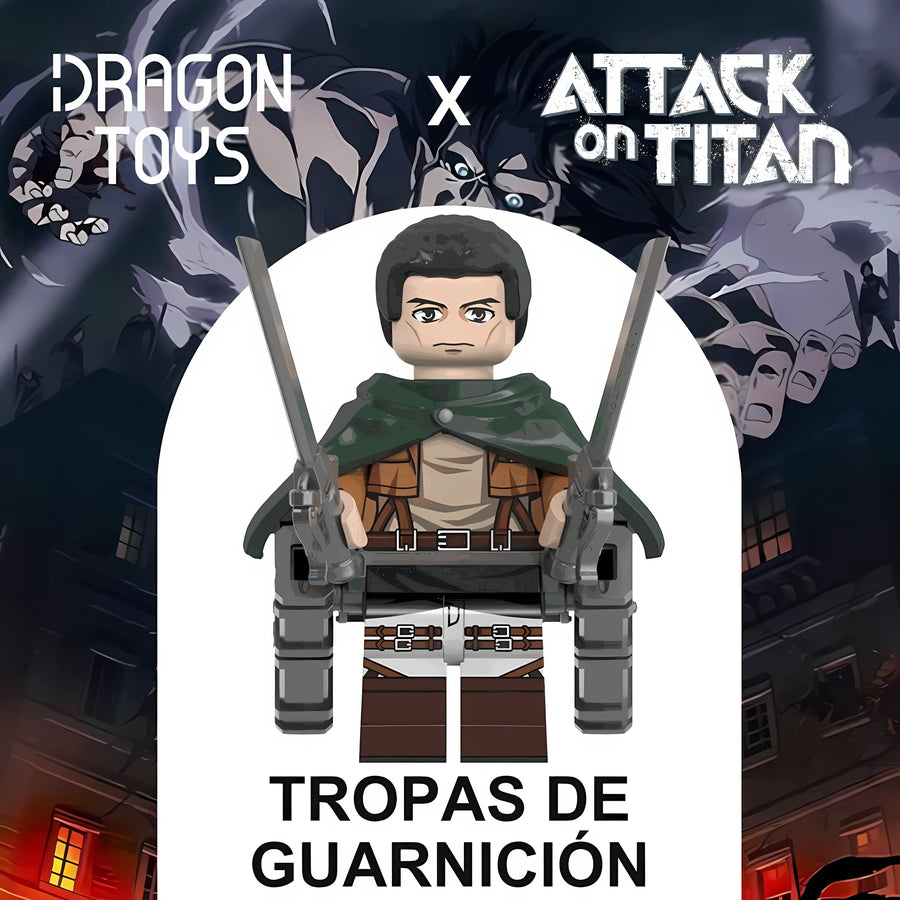 Minifigura Tropas de Guarnición (Cabello Oscuro) de Attack on Titan - Dragon Toys