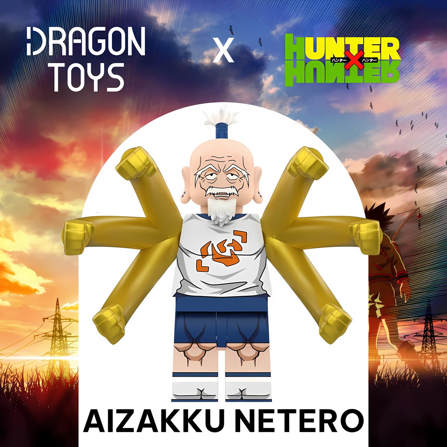 Minifigura Aizakku Netero de Hunter x Hunter - Dragon Toys